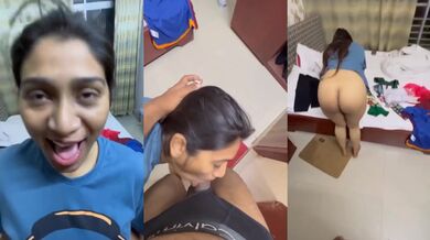 Very hot Malayali Bhabhi sucks and takes in doggy pose