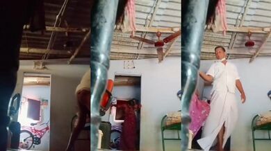 Old tamil uncle grabbed and fucked young bhabhi