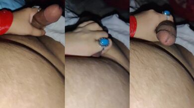 Hot wife gives handjob and wants an elephant sized cock