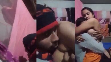 Hot bhabhi and lover boobs sucking and chudai in desi scandal mms