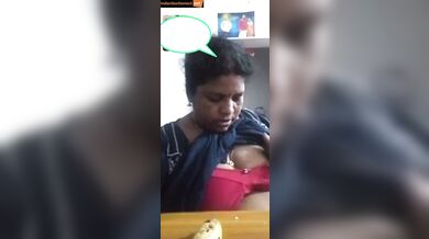 Tamil mom playing with her milky boobs