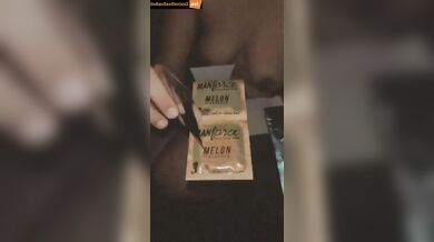 Desi girl with big boobs and ass fucked with black grapes condom