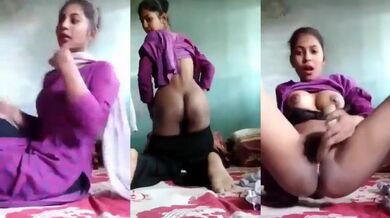 Sexy mms of young girl showing her chut (brinjal fucking)
