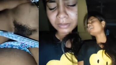 Hairy pussy cousin girl riding with smile!