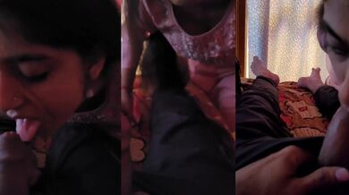 Daring homemade sucking mms of devar bhabhi