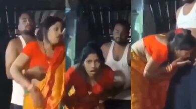 Orange saree village bhabhi in xxx affair video