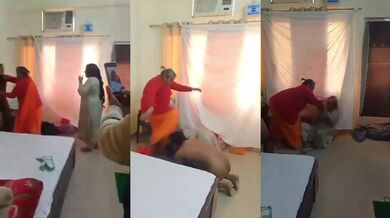 Desi bhabhi and baba ji caught fucking Hindi mms