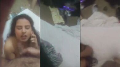 Punjabi bhabhi sucks cock while speaking to another boyfriend on phone