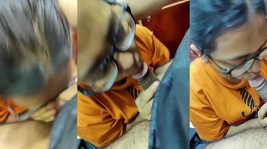 Hot desi Bhabhi sucking cock for her lover