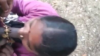 Tamil village lady sucks cock with mangalsutra on it